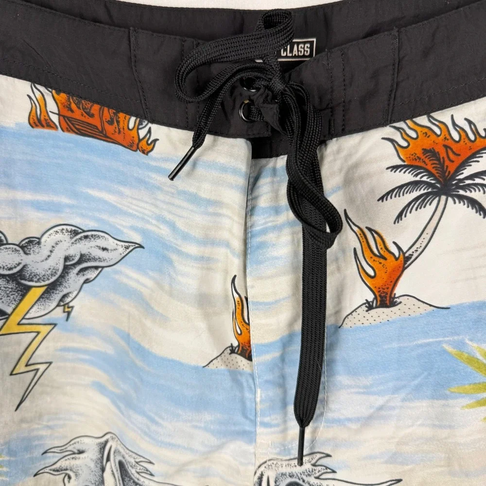 Lurking Class Men's Skull Board Shorts Swim Trunks 36 Indie‎ Surfing Hawaiian